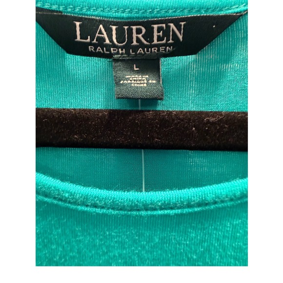 Lauren Ralph Lauren Sz L Green Cold Shoulder Dolman Sleeve Top Langenlook Luxury - Picture 5 of 9